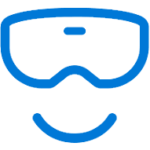 Blue face drawing