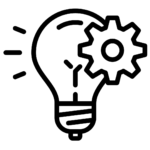 Lightbulb and gear icon